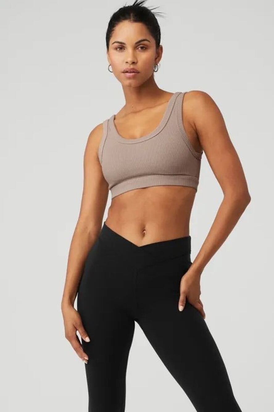 NWT ALO YOGA Wellness Bra - Taupe SZ LG